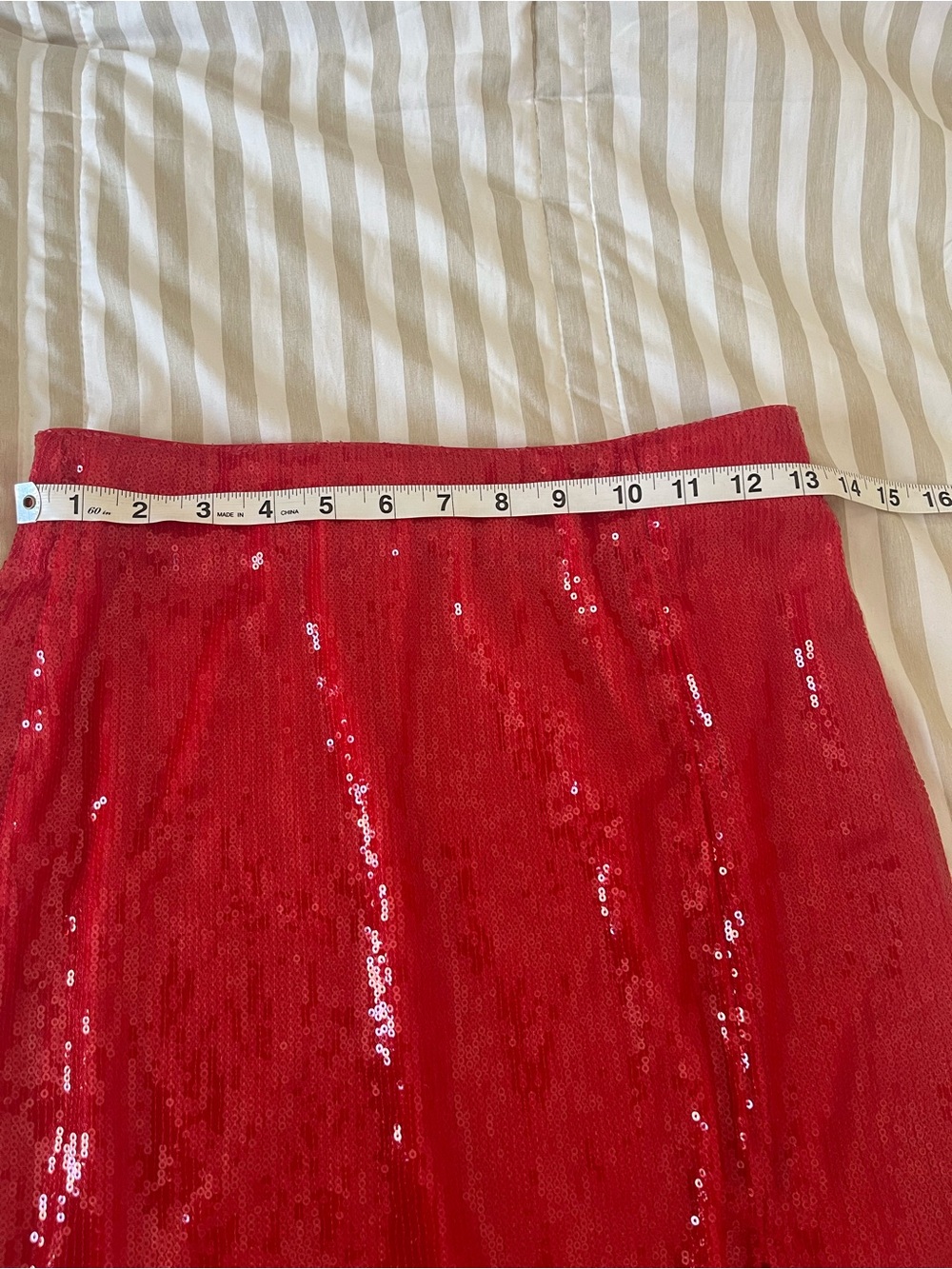 ✨ A New Day Red Sequin Skirt | Size XS | Midi to Maxi Length on Petite Frames - Picture 10 of 13